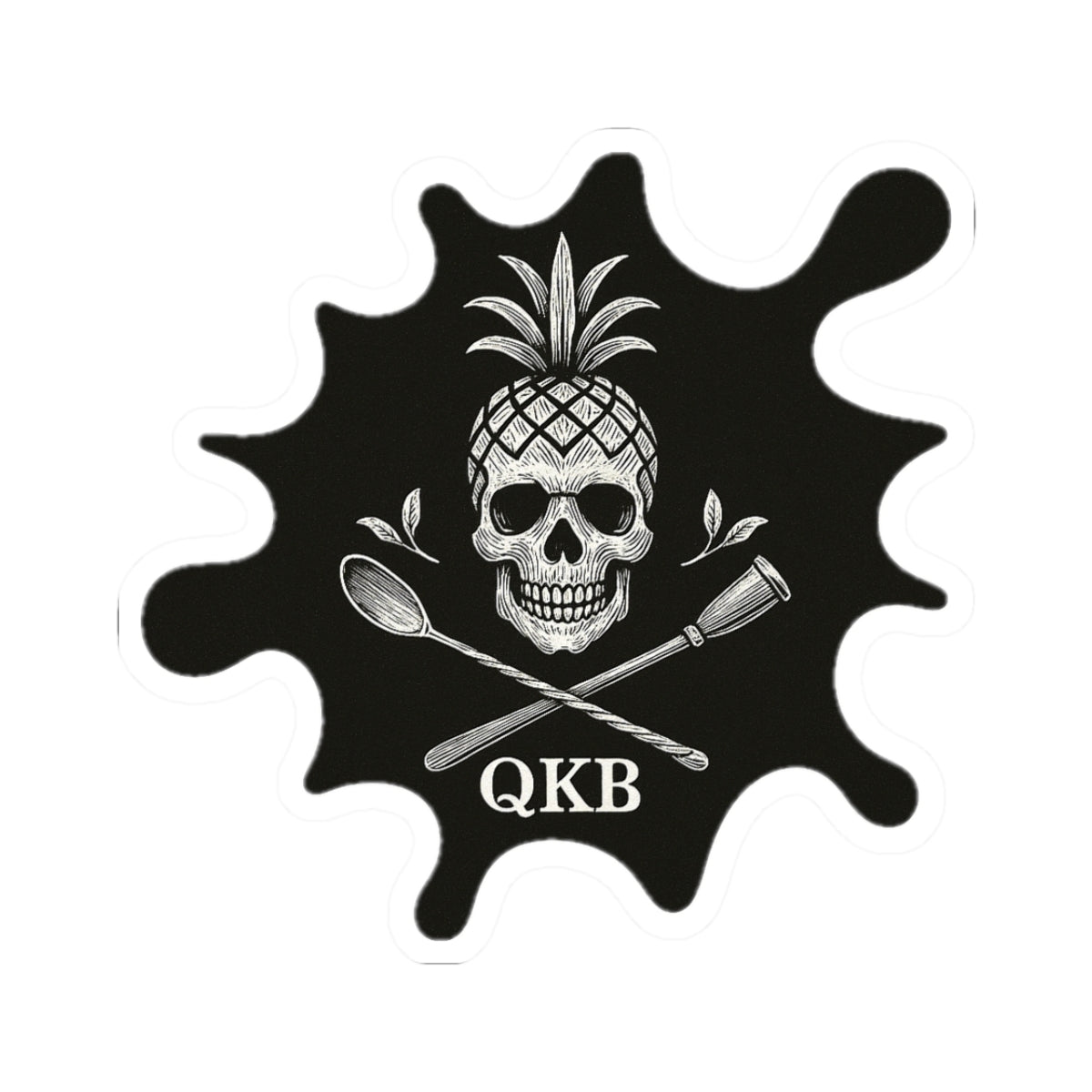 QKB Pineapple Skull Kiss-Cut Stickers