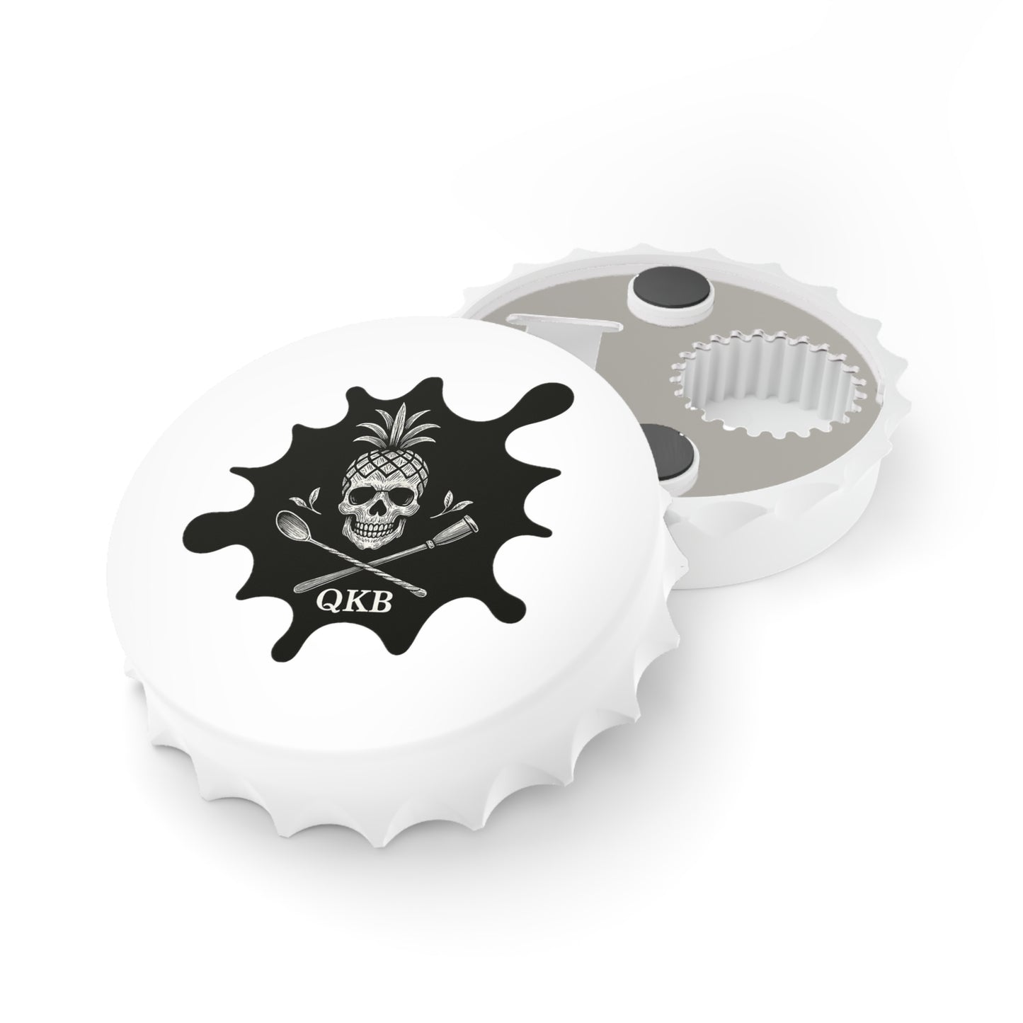 QKB Pineapple Skull Magnet Bottle Opener