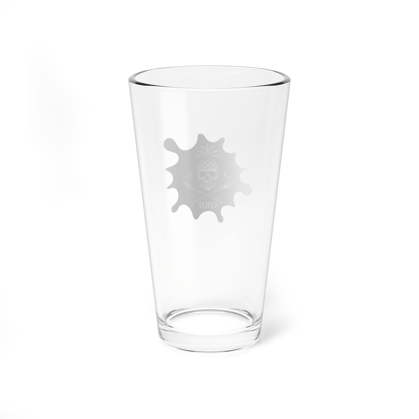 QKB Skull & Pineapple Mixing Glass, 16oz Boston Glass Shaker