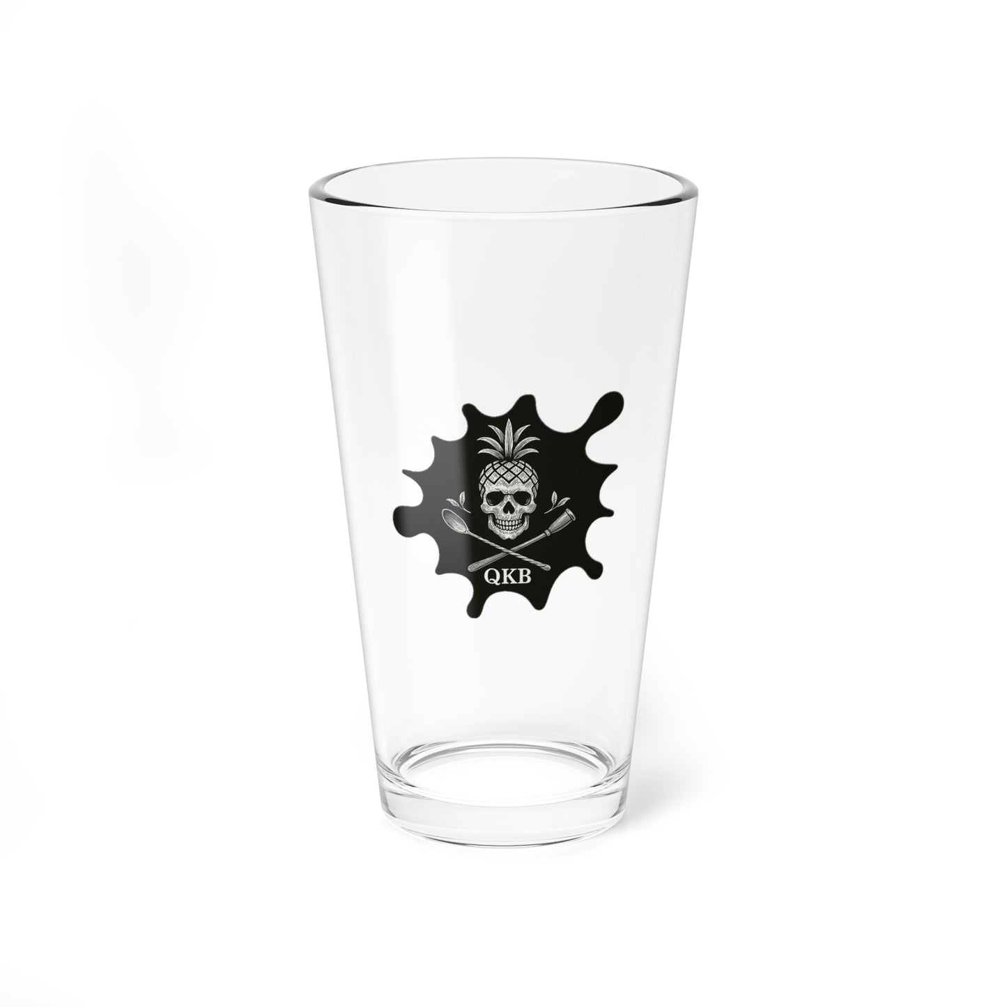 QKB Skull & Pineapple Mixing Glass, 16oz Boston Glass Shaker