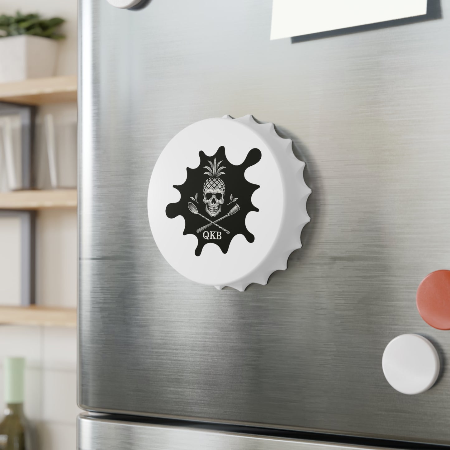 QKB Pineapple Skull Magnet Bottle Opener