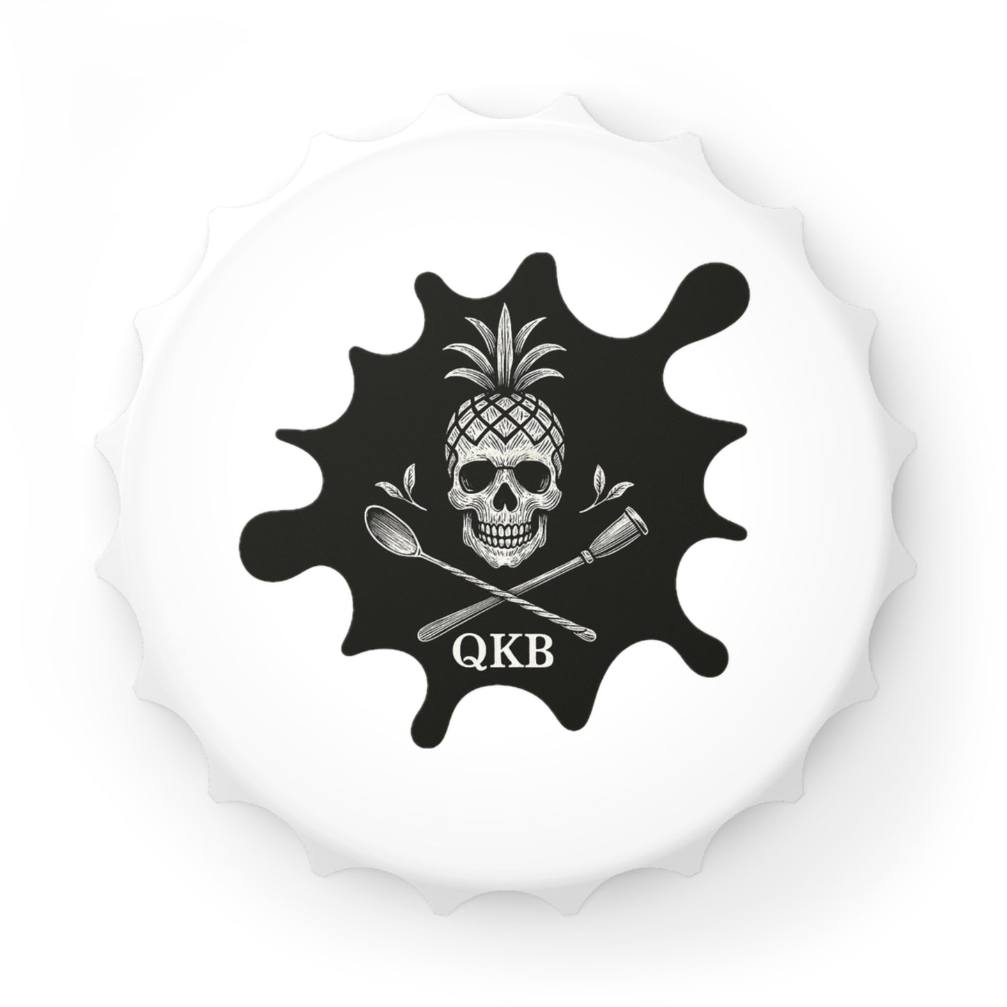 QKB Pineapple Skull Magnet Bottle Opener