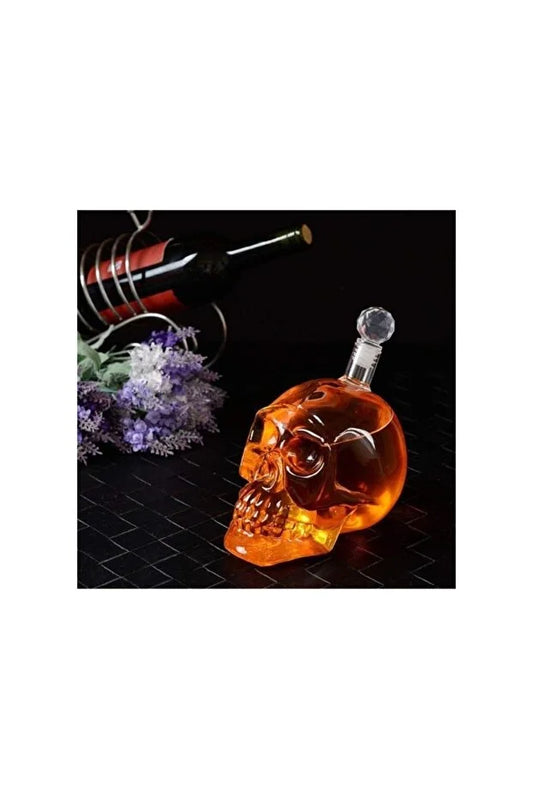 Crystal Skull Glass Bottle 350 ml Whiskey Liquor Decanter Gift Carafe